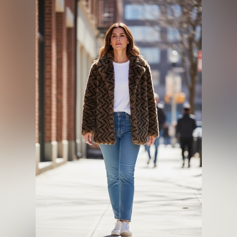 Vintage Couture Jacques Saint Laurent For Genelle Fur Coat/SZ M